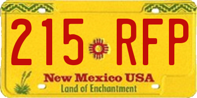 NM license plate 215RFP