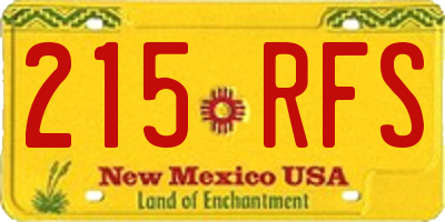 NM license plate 215RFS