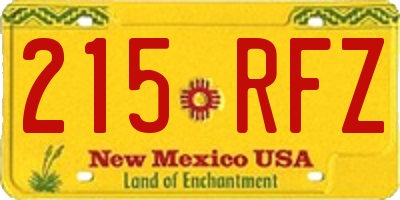 NM license plate 215RFZ