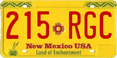 NM license plate 215RGC