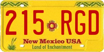 NM license plate 215RGD