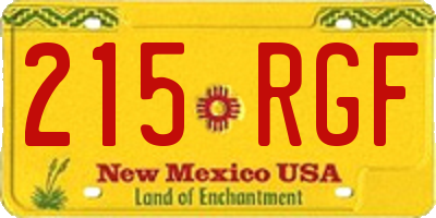 NM license plate 215RGF