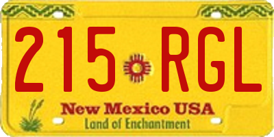 NM license plate 215RGL