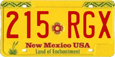 NM license plate 215RGX