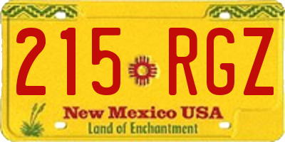 NM license plate 215RGZ