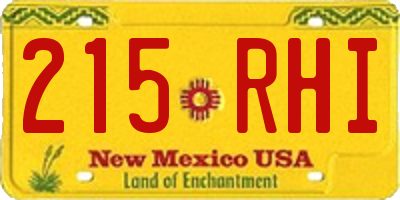 NM license plate 215RHI