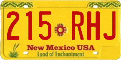 NM license plate 215RHJ