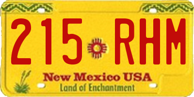 NM license plate 215RHM