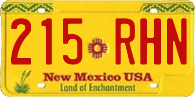 NM license plate 215RHN