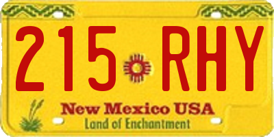 NM license plate 215RHY