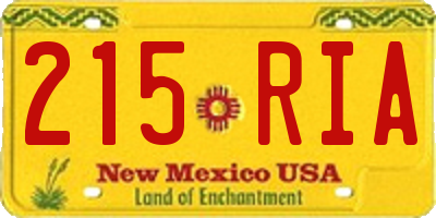 NM license plate 215RIA
