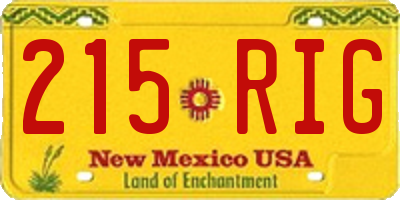 NM license plate 215RIG