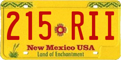 NM license plate 215RII