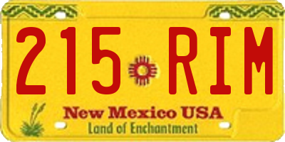 NM license plate 215RIM