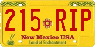NM license plate 215RIP