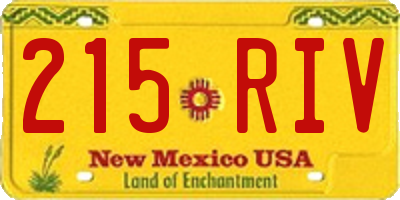 NM license plate 215RIV