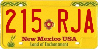 NM license plate 215RJA