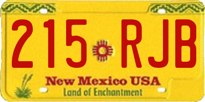 NM license plate 215RJB