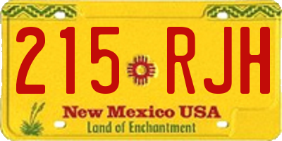 NM license plate 215RJH