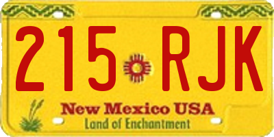 NM license plate 215RJK