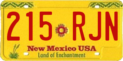 NM license plate 215RJN
