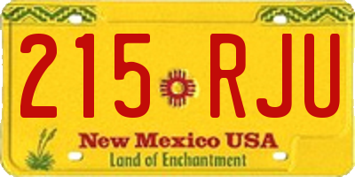 NM license plate 215RJU