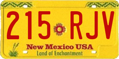 NM license plate 215RJV