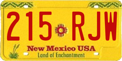 NM license plate 215RJW