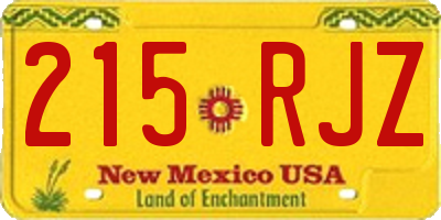 NM license plate 215RJZ