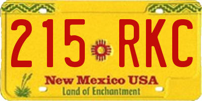 NM license plate 215RKC