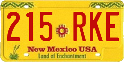 NM license plate 215RKE