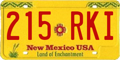 NM license plate 215RKI