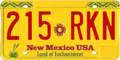 NM license plate 215RKN