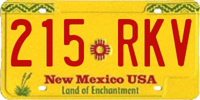 NM license plate 215RKV