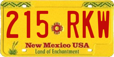 NM license plate 215RKW