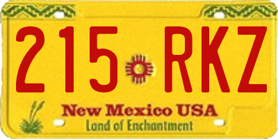 NM license plate 215RKZ