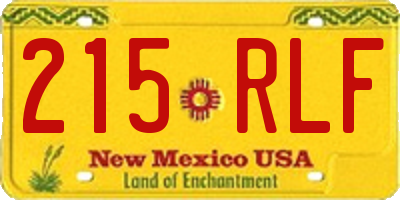 NM license plate 215RLF