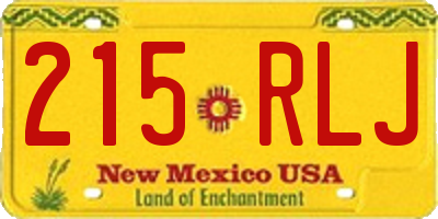 NM license plate 215RLJ