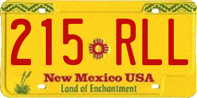 NM license plate 215RLL