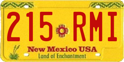 NM license plate 215RMI