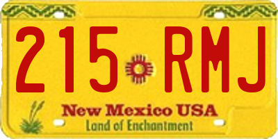 NM license plate 215RMJ