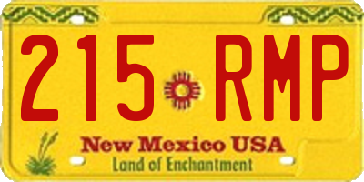 NM license plate 215RMP