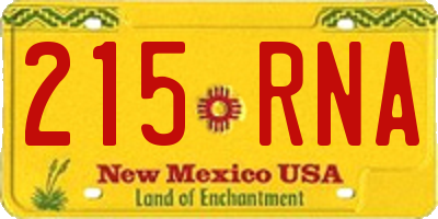 NM license plate 215RNA