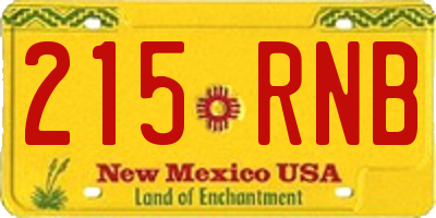 NM license plate 215RNB