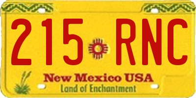 NM license plate 215RNC
