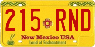 NM license plate 215RND