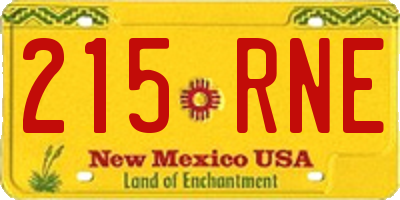 NM license plate 215RNE
