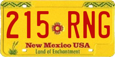 NM license plate 215RNG