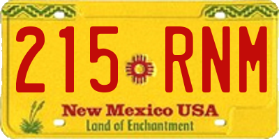NM license plate 215RNM