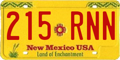NM license plate 215RNN